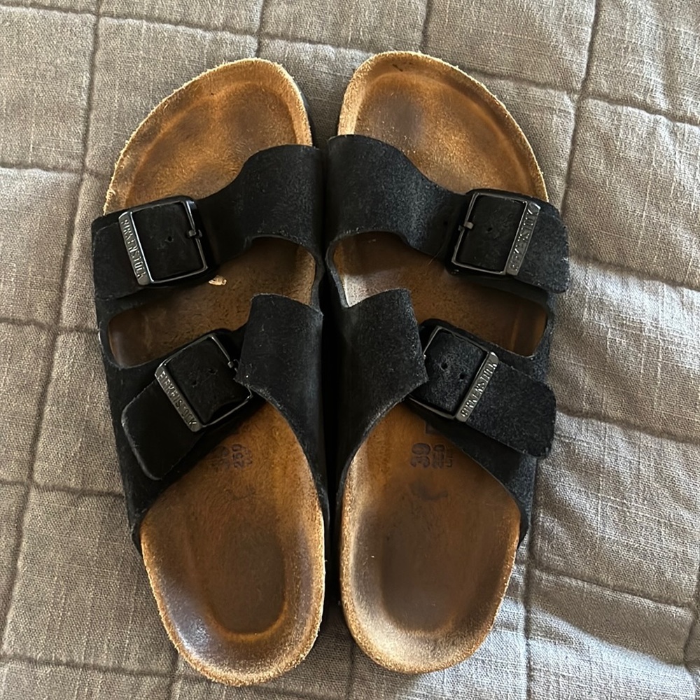 Black suede Birkenstock